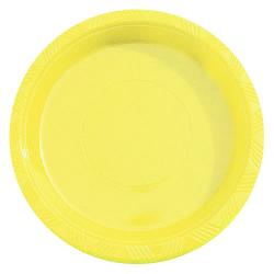 9 In. Light Yellow Plastic Plates - 50 Ct.