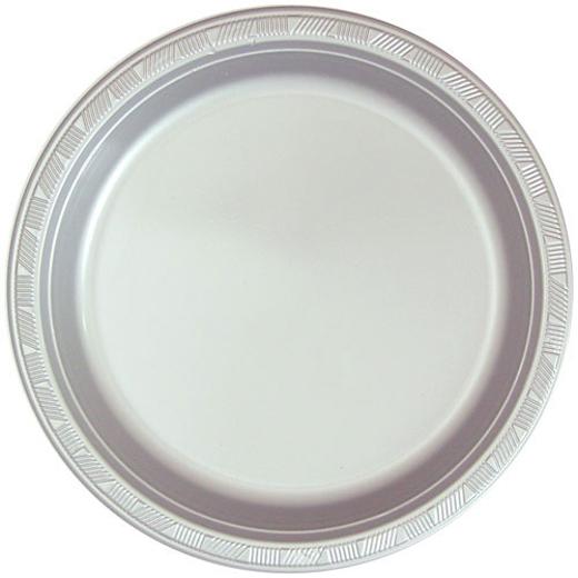 Main image of 9in. Silver plastic plates (10)