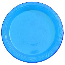 9 In. Turquoise Plastic Plates - 10 Ct.