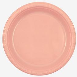 7in. Pink plastic plates (50)