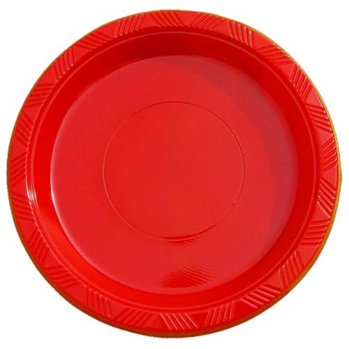 7in. Red plastic plates (50)