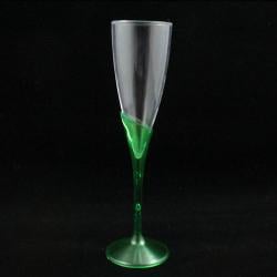 Emerald Green Stemmed Plastic Toasting Flutes (12)