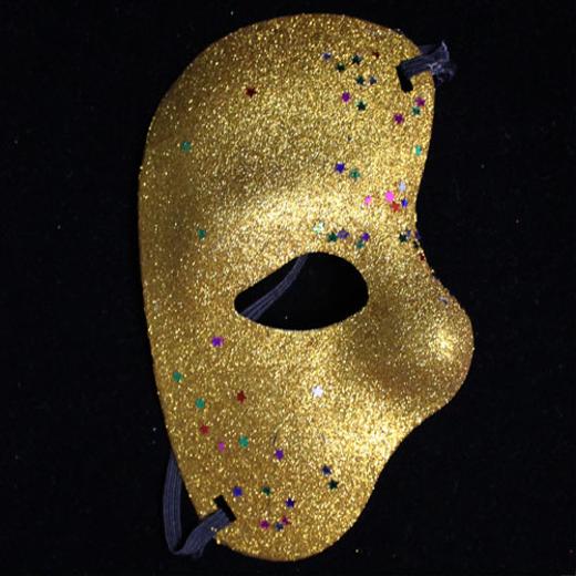 Alternate image of Gold Half Face Glitter Mask (2)