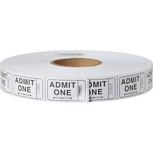 Main image of Stock Ticket Admit 1- White - 2000 Tickets
