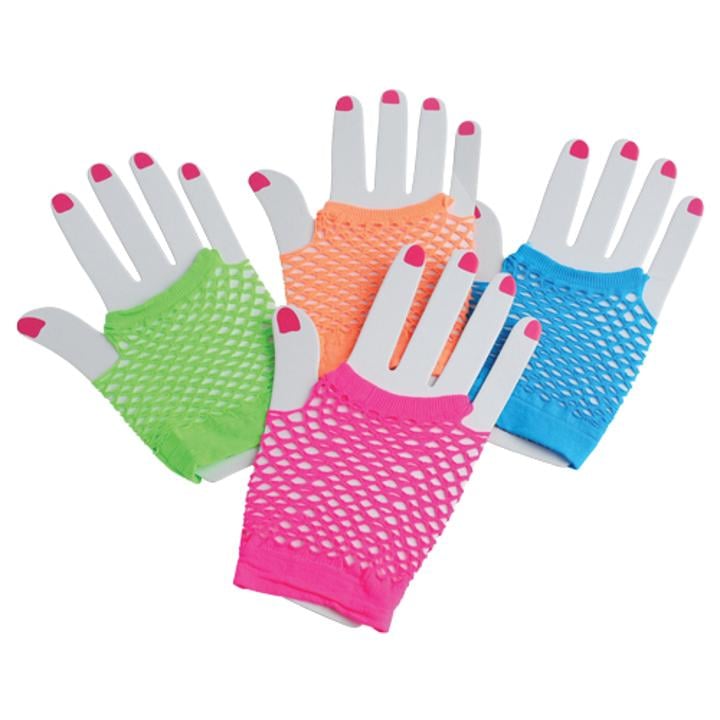 Short Neon Mesh Gloves - 12 Ct.