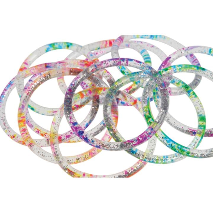 Rainbow Glitter Water Bracelets - 12 Ct.