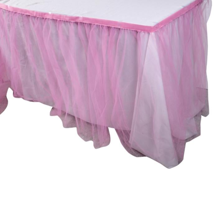 Pink Tulle Table Skirt