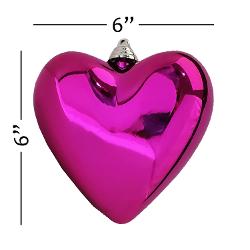 6" Plastic Heart Decoration - 6 Pack