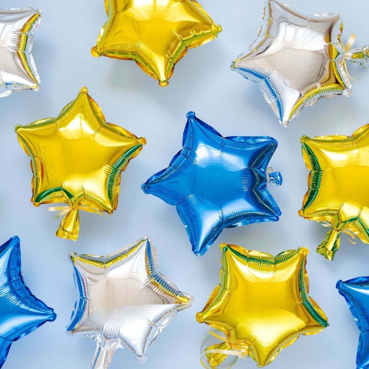 5 of Each Colour White & Clear Star Balloon Weights