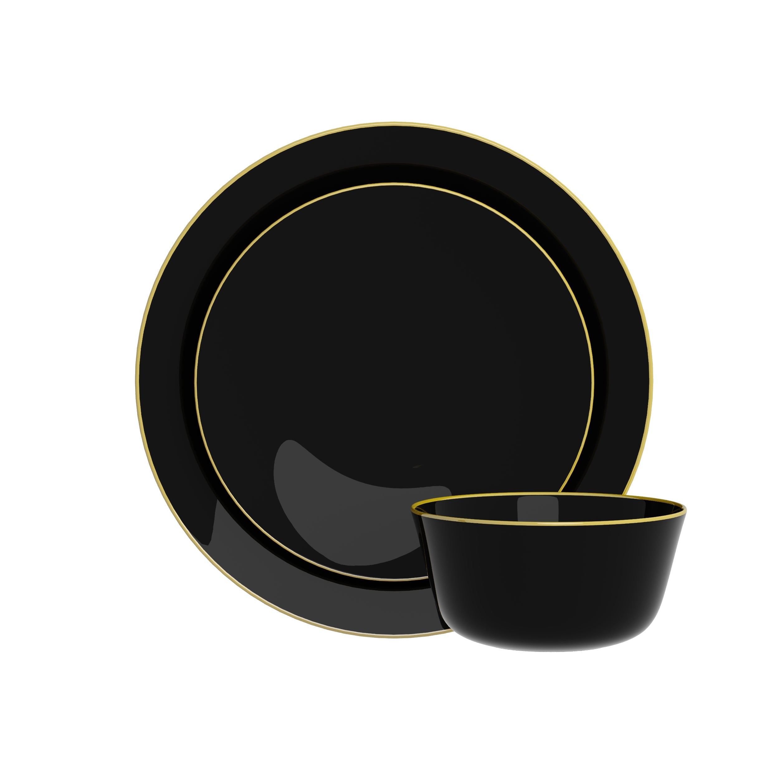 Disposable Black Classic And Moroccan Dinnerware Set