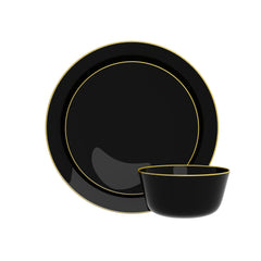 Disposable Black Classic Dinnerware Set