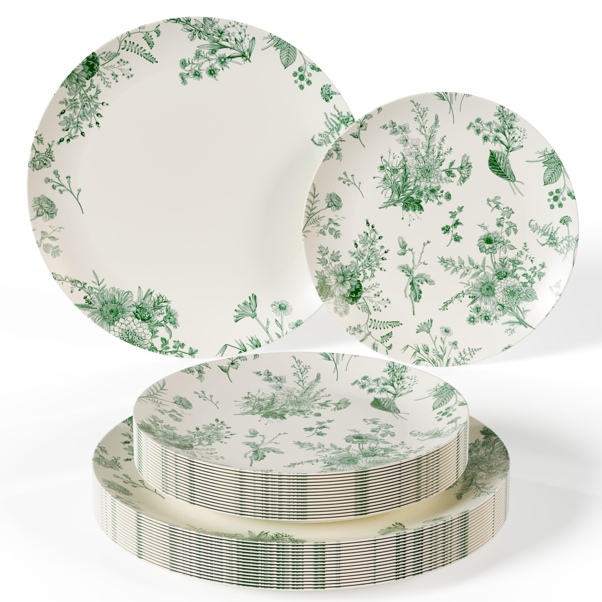 10 In. Verdure Design Plastic Plates | 10 Count