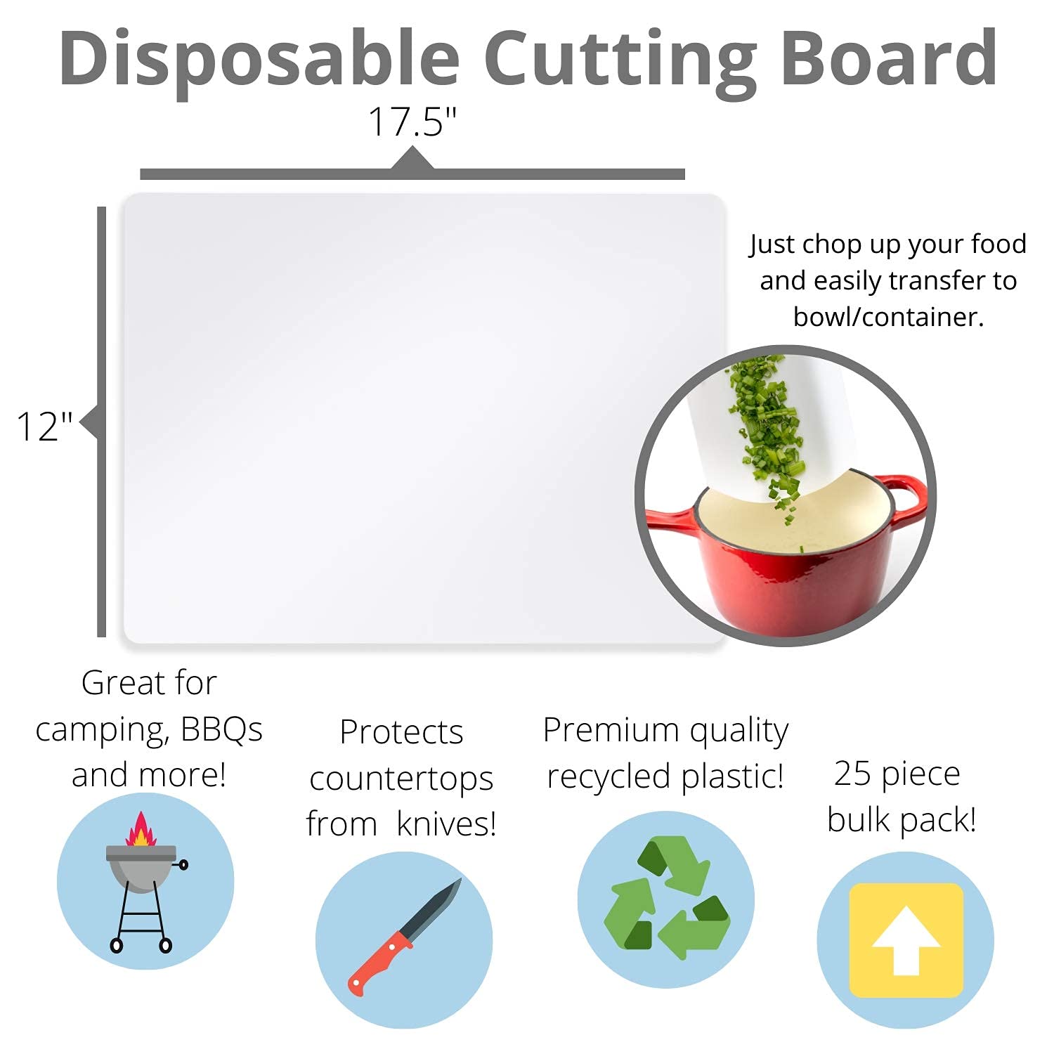 10 In. X 13.5 In. Premium Quality Disposable Cutting Board | 50 Count