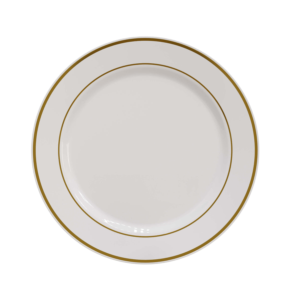 10.25 In. Cream/Gold Line Design Plates | 10 Count