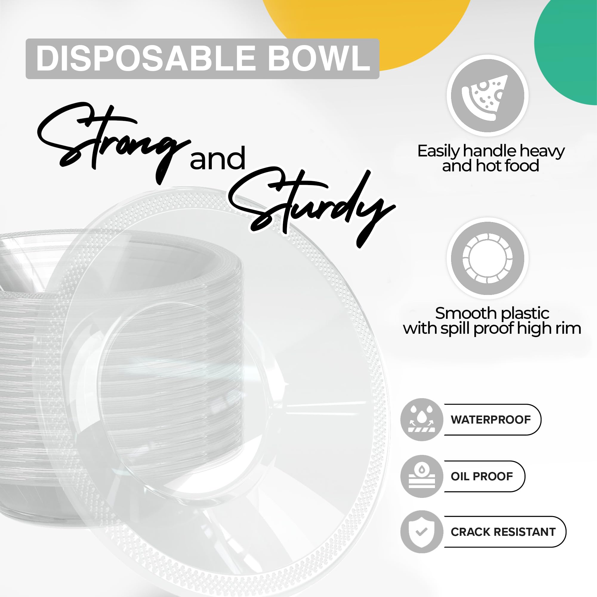 12 Oz. Clear Plastic Bowls | 50 Count