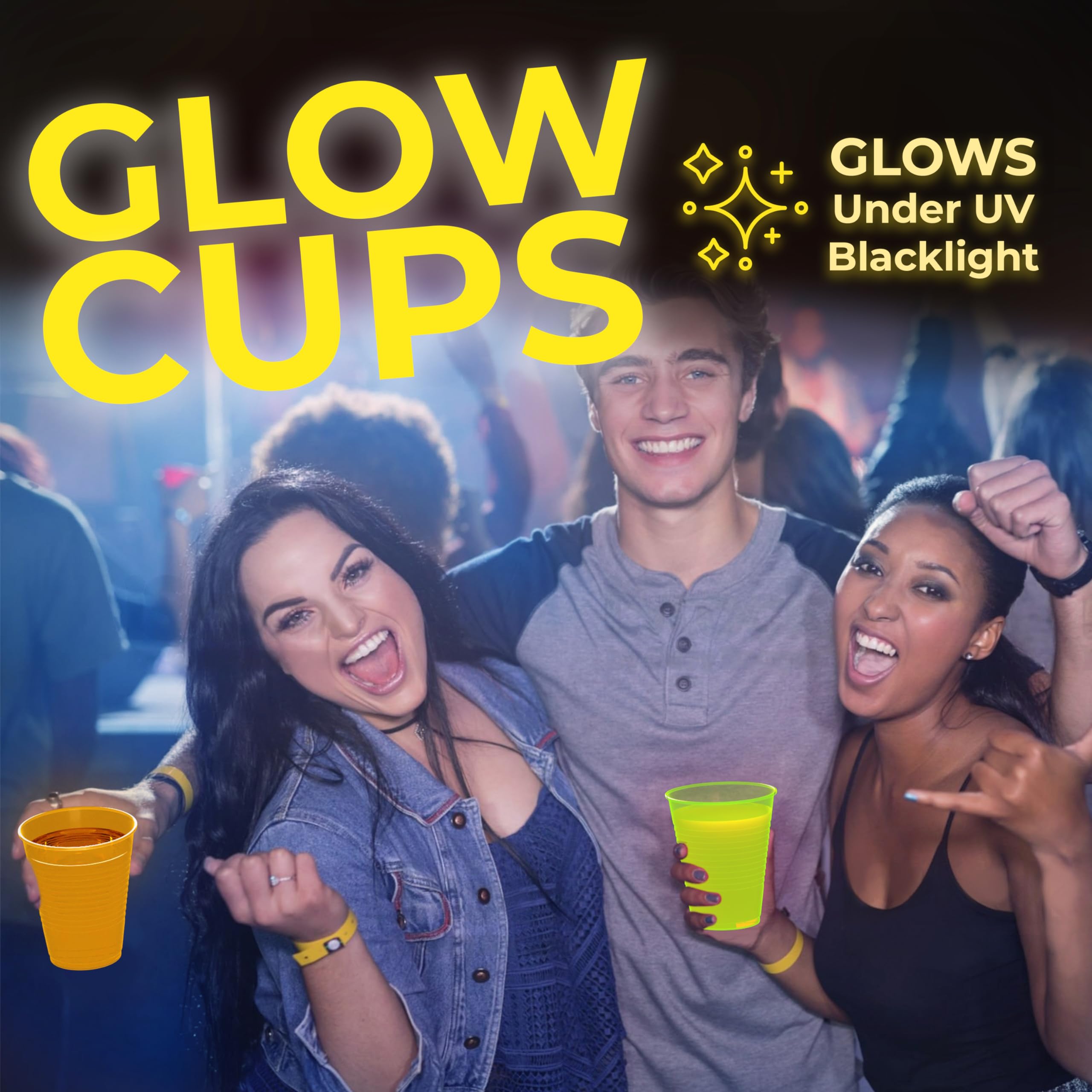 12 Oz. Neon Assorted Color Plastic Cups | 60 Count