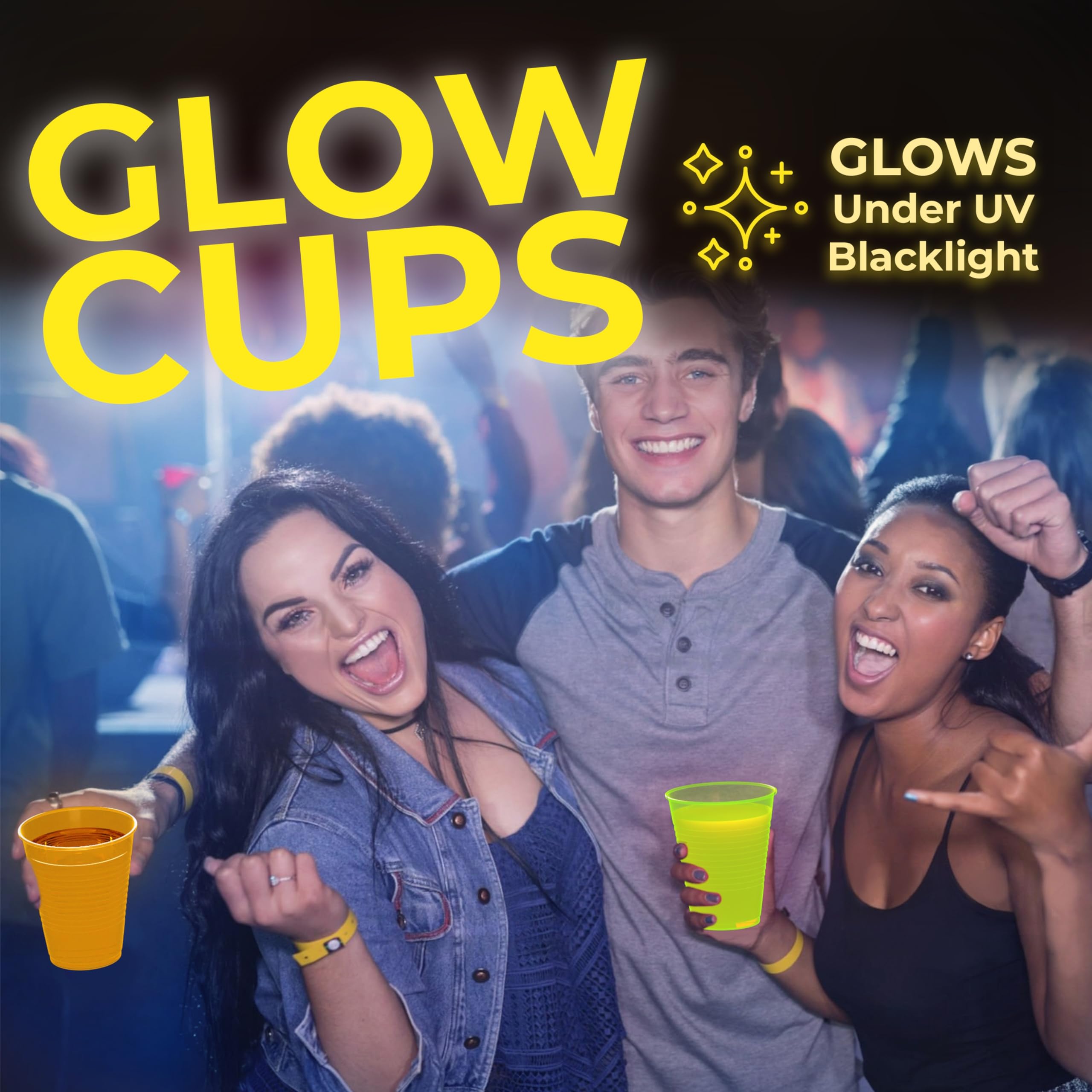 16 Oz. Neon Assorted Color Plastic Cups | 60 Count