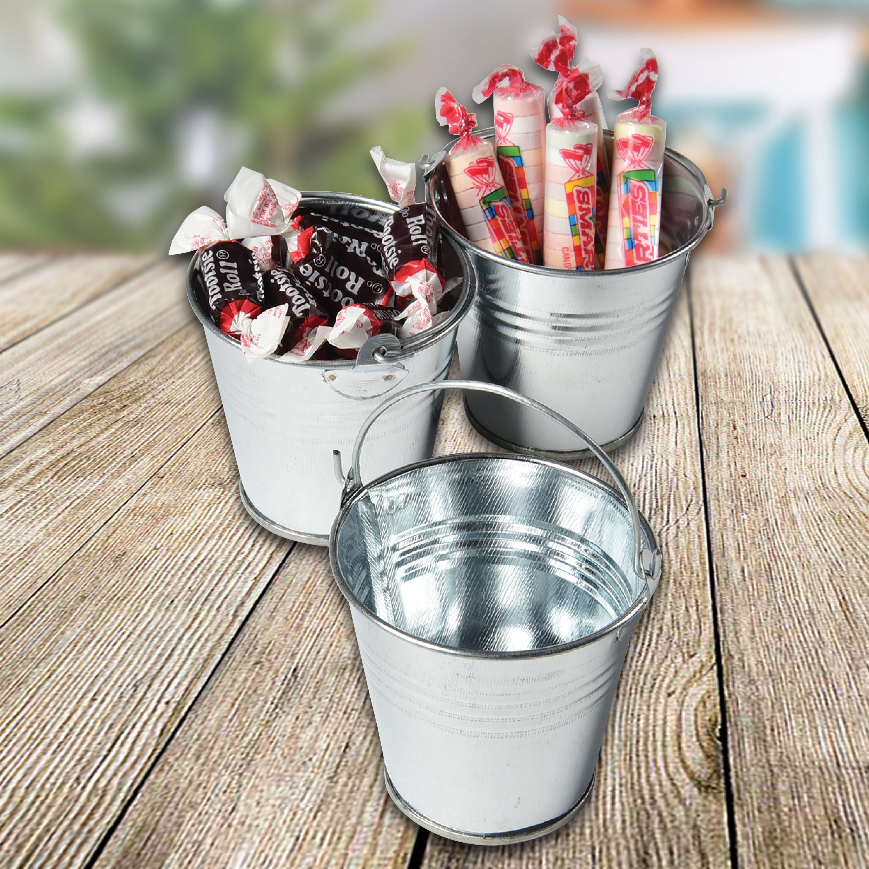 Miniature Galvanized Buckets