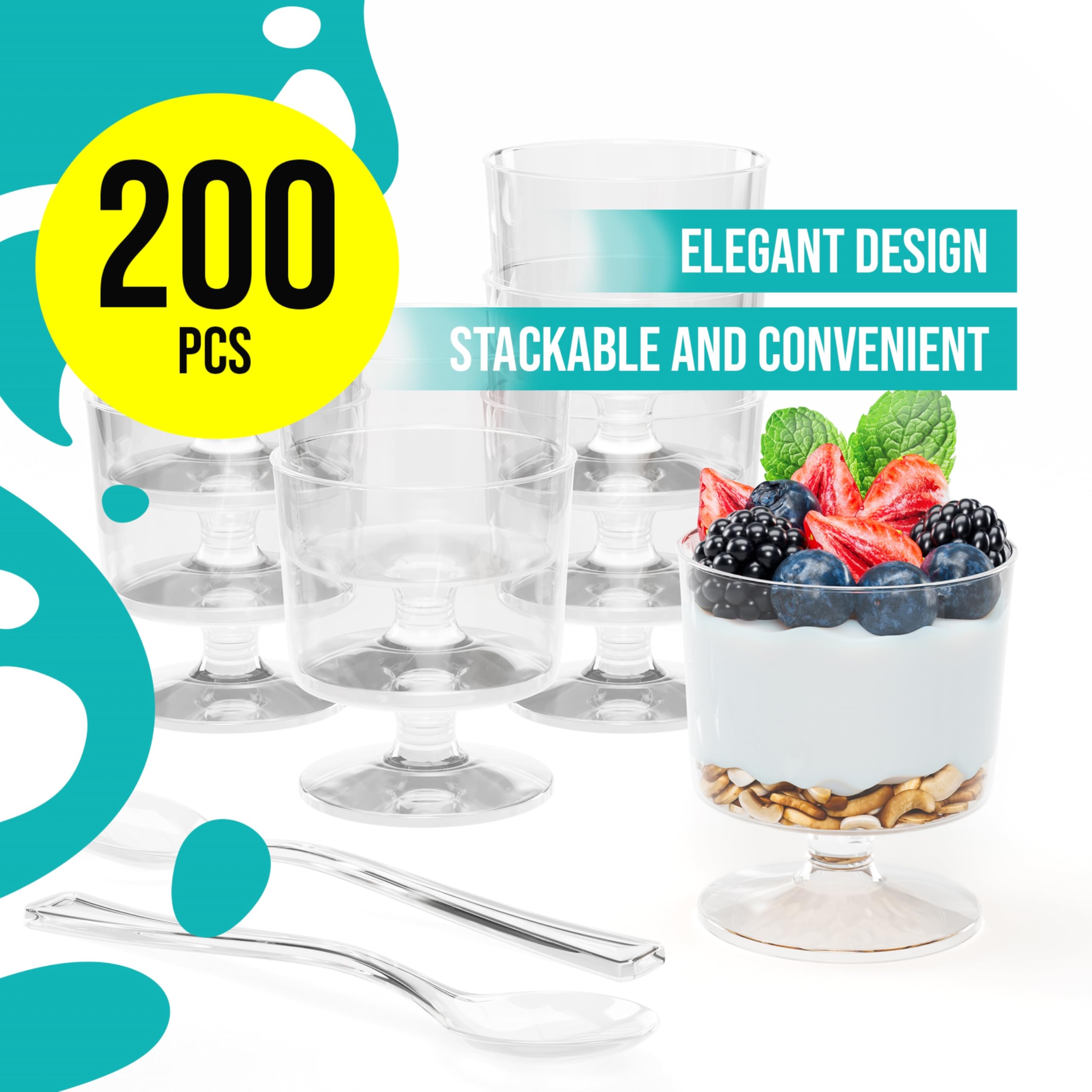 2 Oz. Clear Stemmed Mousse Cup | 20 count