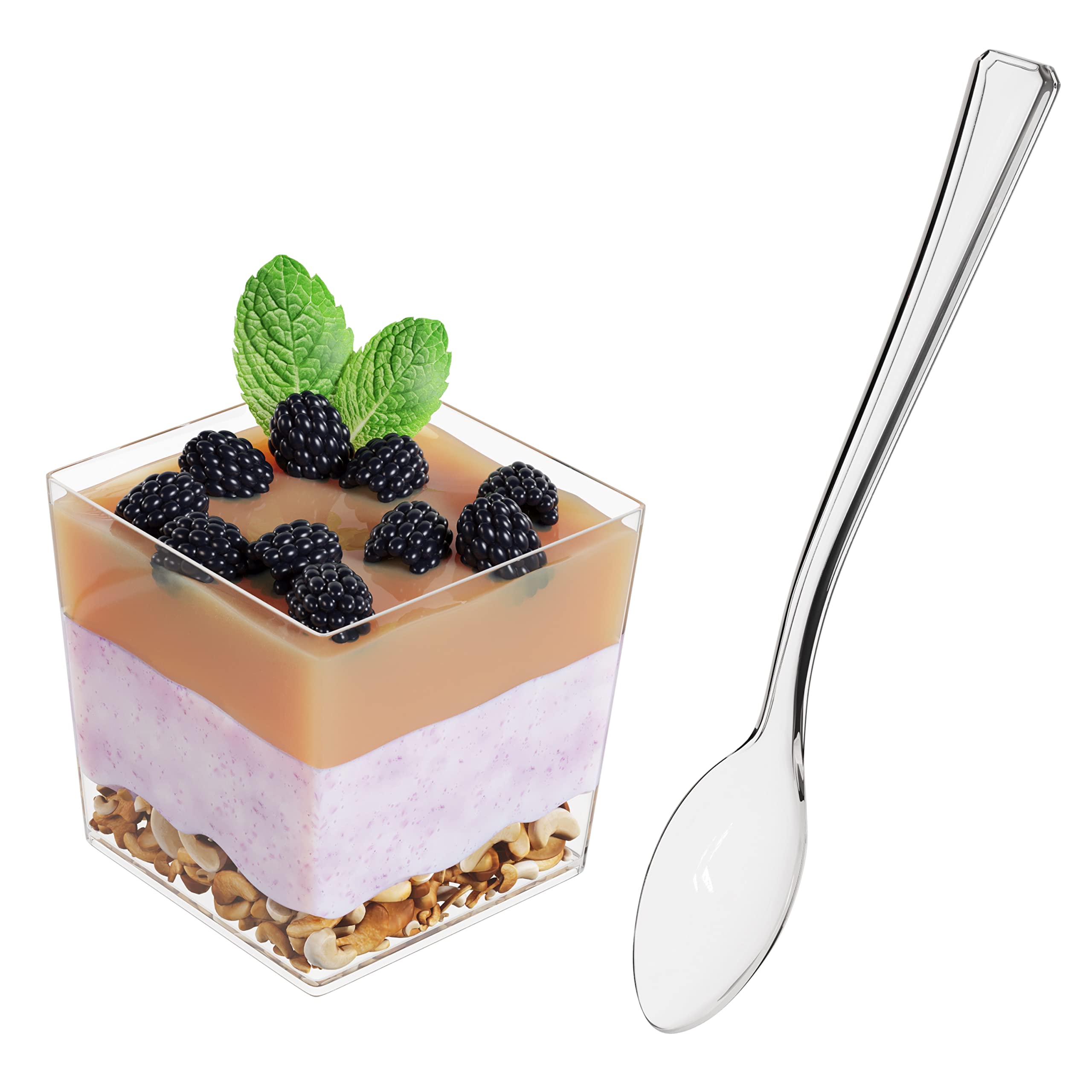 3.6 Oz. Clear Square Mousse Cups | 10 Count