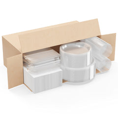 350 Pcs Clear Plastic Disposable Tableware Set