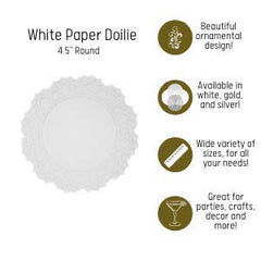 4.5 In. Round White Paper Doilies | 40 Count