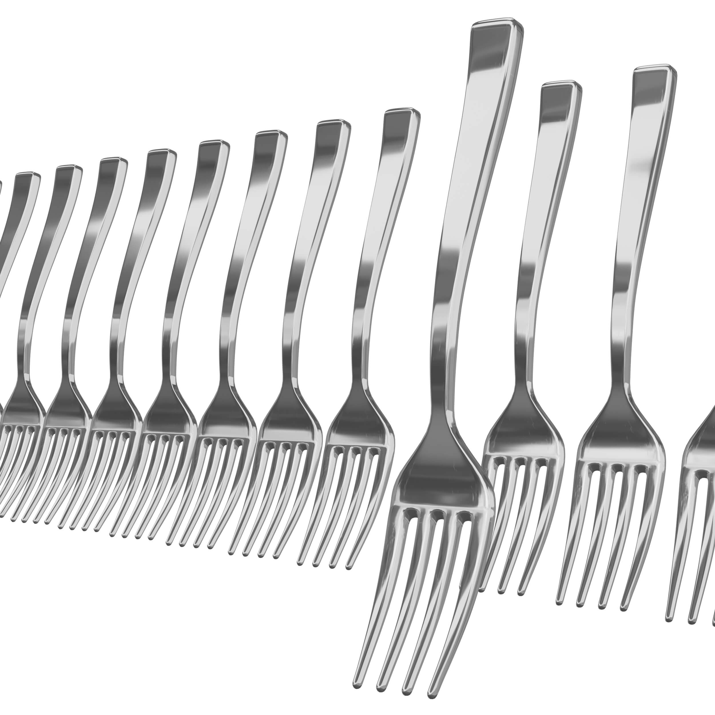 Silver Plastic Tasting Forks | 48 Count