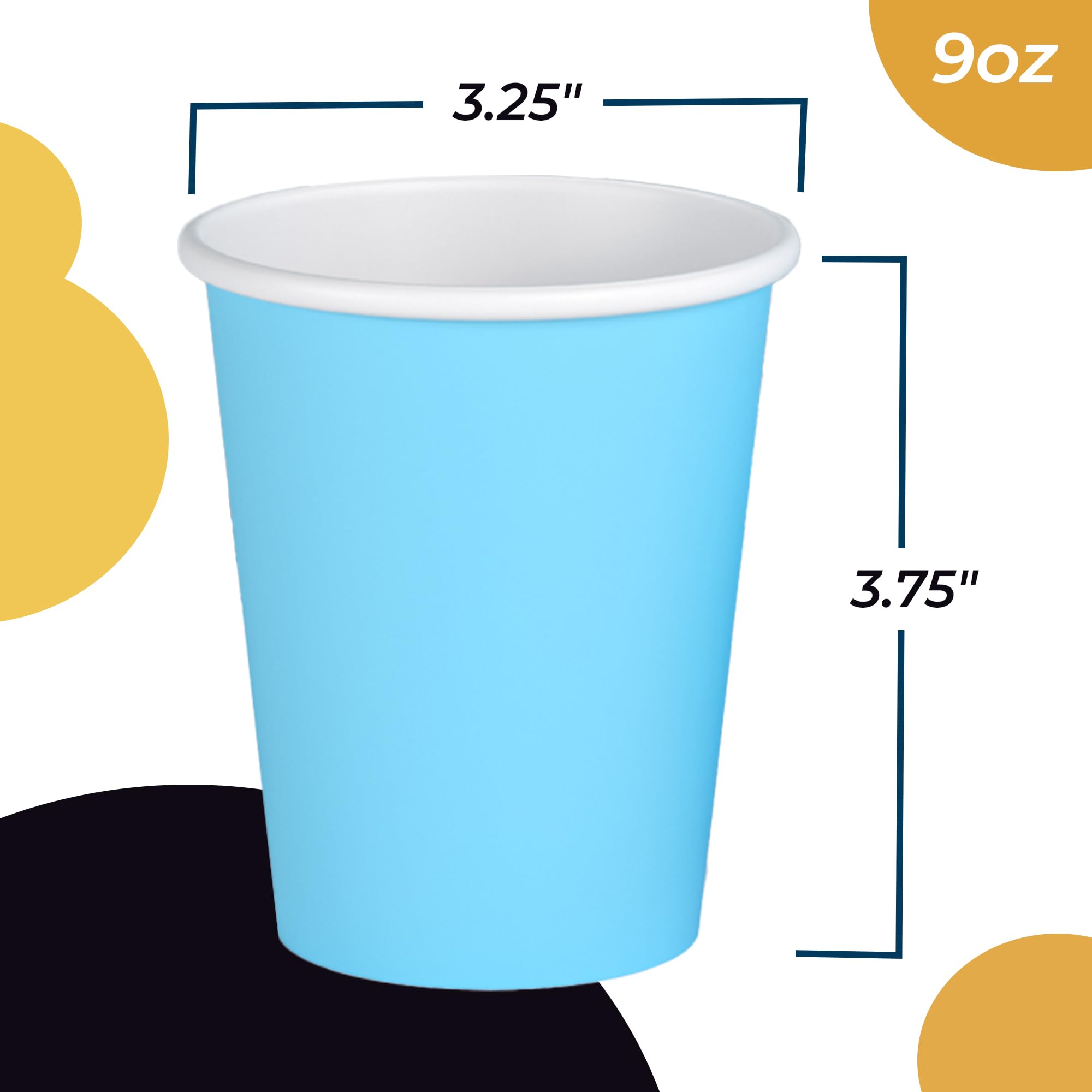 Bulk light blue paper cups 100 ct.