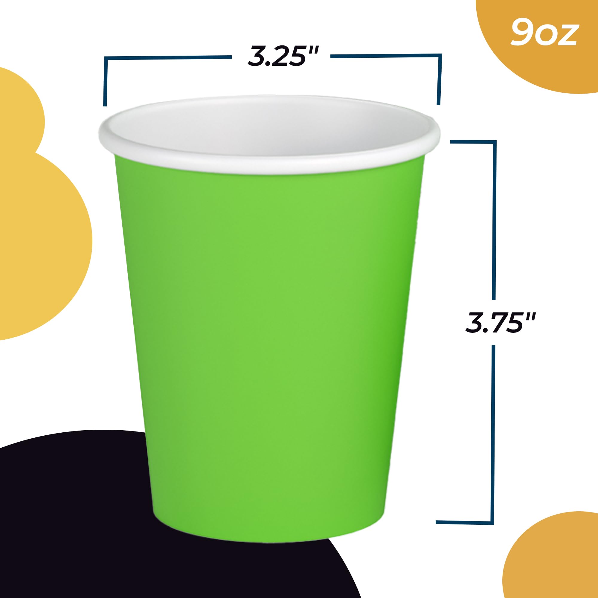Bulk lime green paper cups 100 ct.