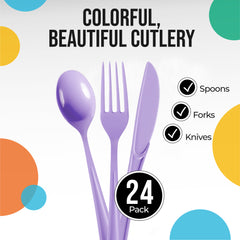 Lavender Cutlery Combo Pack | 24 Count