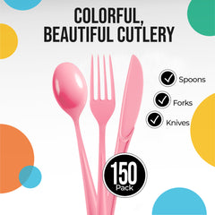 Pink Cutlery Combo Pack | 24 Count
