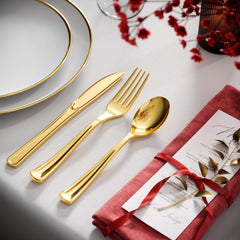 Exquisite Classic Gold Plastic Spoons | 20 Count