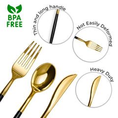 Trendables Spoons Black/Gold | 20 Count