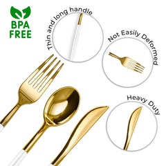 Trendables Spoons White/Gold | 20 Count