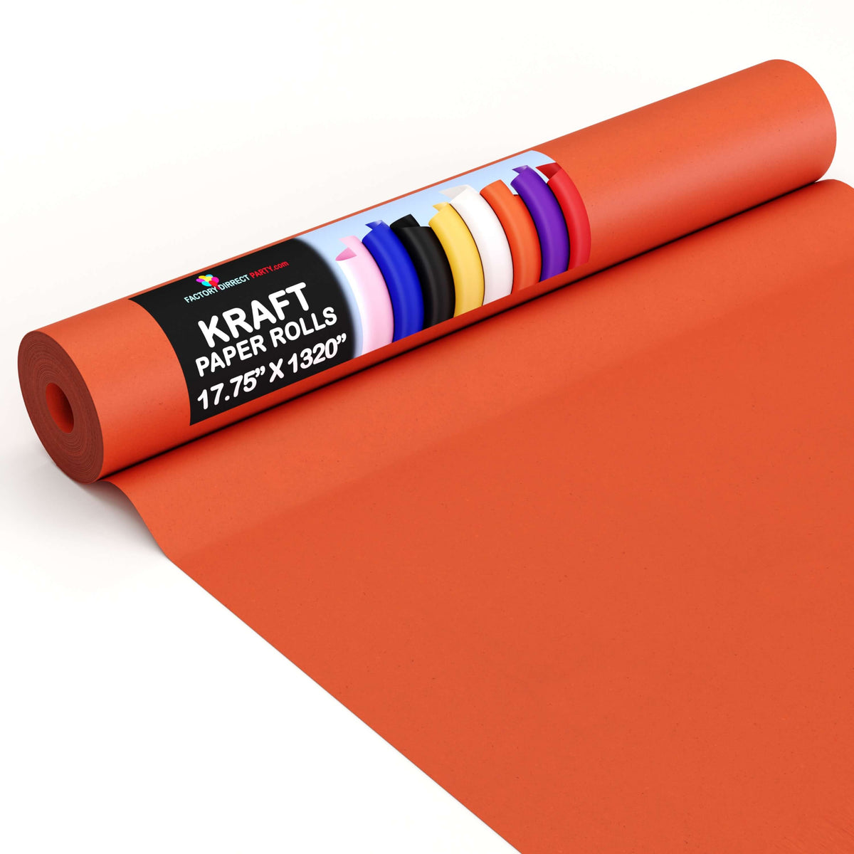 17.75 In. x 110 Ft. Orange Craft Paper Roll Factory Direct Party