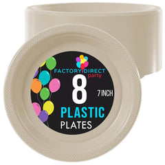 7 In. Ivory Plastic Plates 8 Count