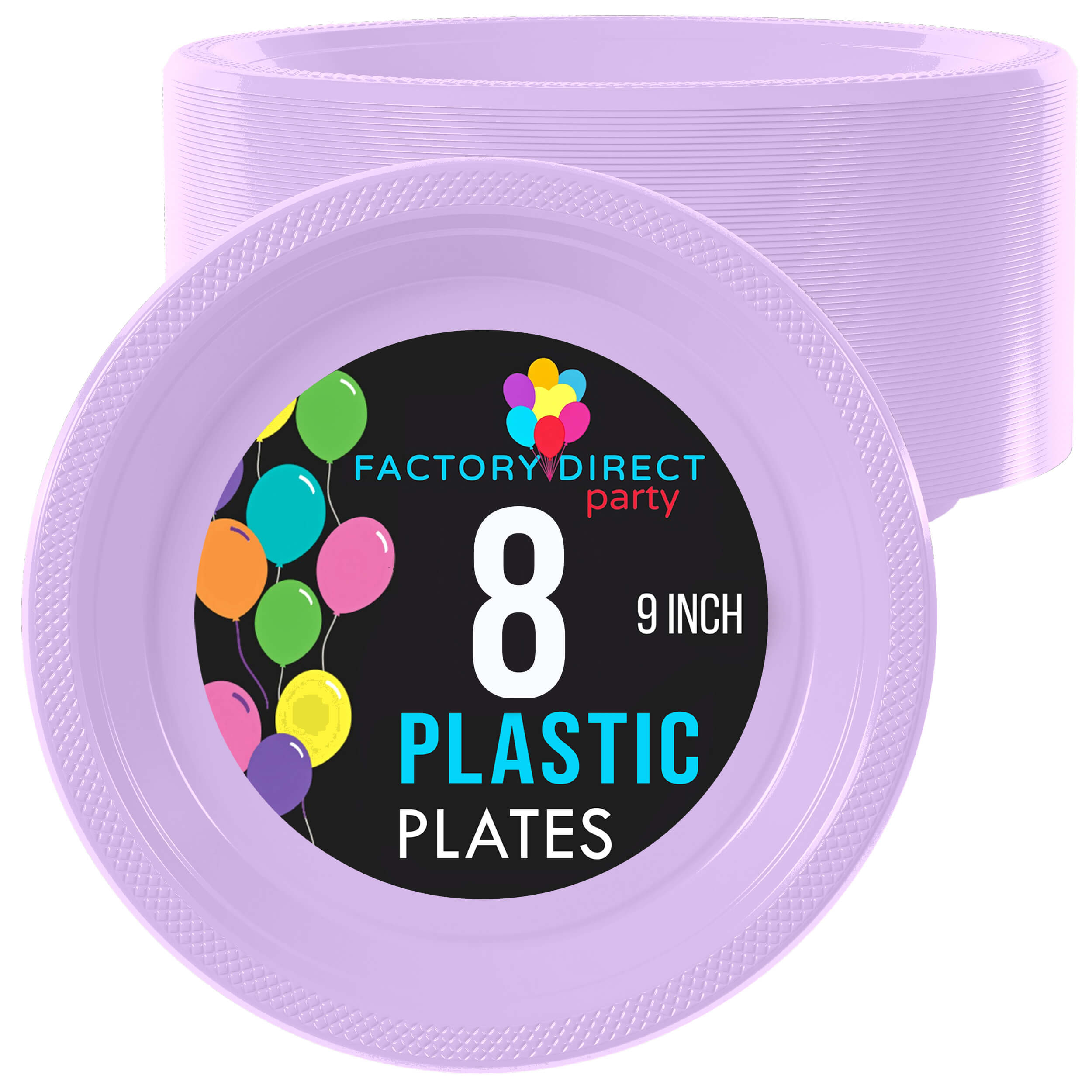 9in. Lavender cheap plastic plates 8 Ct.