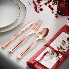 Exquisite Classic Rose Gold Plastic Spoons | 20 Count