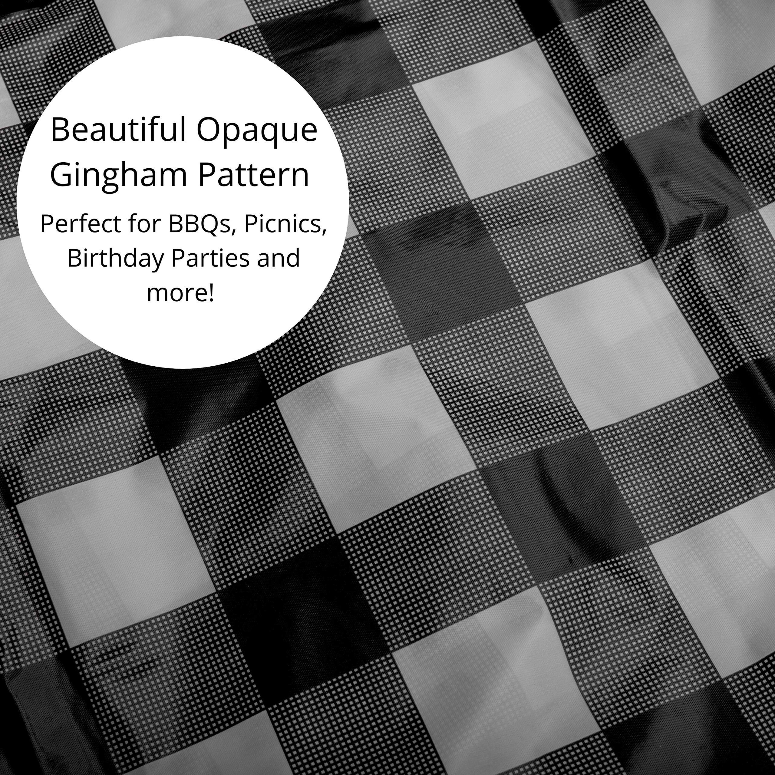 Black and White Gingham Tablecloth
