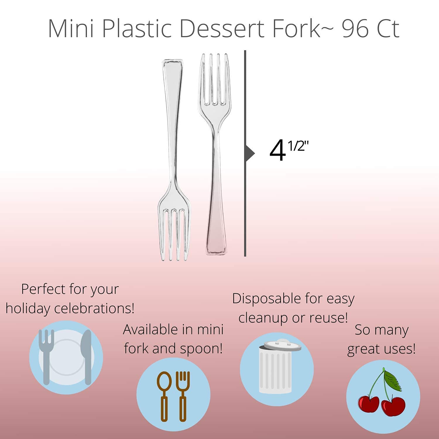 Clear Plastic Tasting Forks | 48 Count