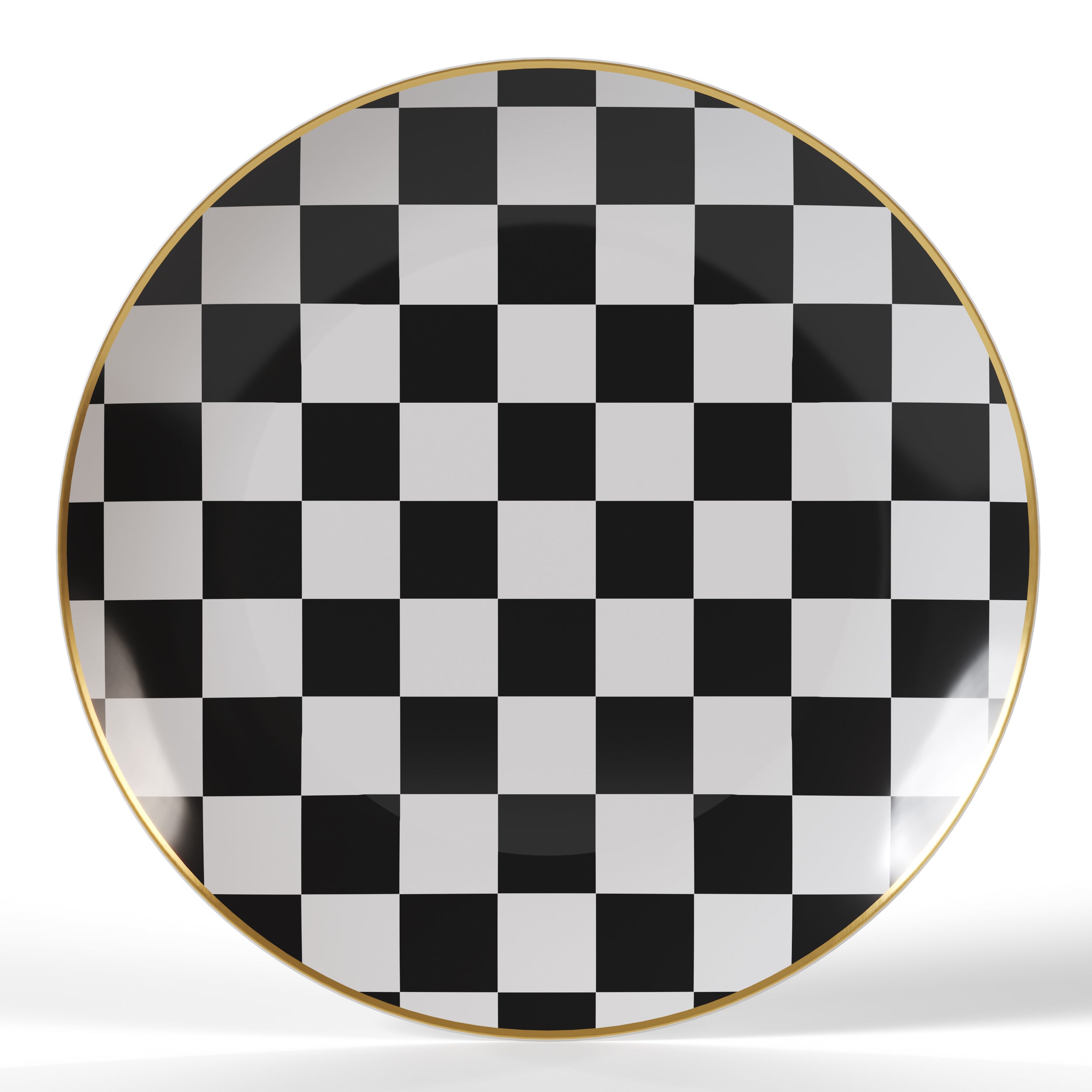 Disposable White Classic And Checkerboard Dinnerware Set