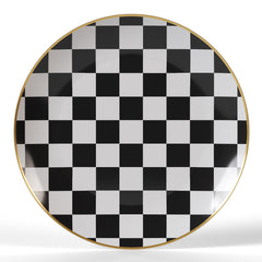 Disposable Black And Checkerboard Set