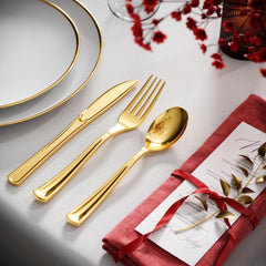 Exquisite Classic Gold Plastic Forks | 20 Count