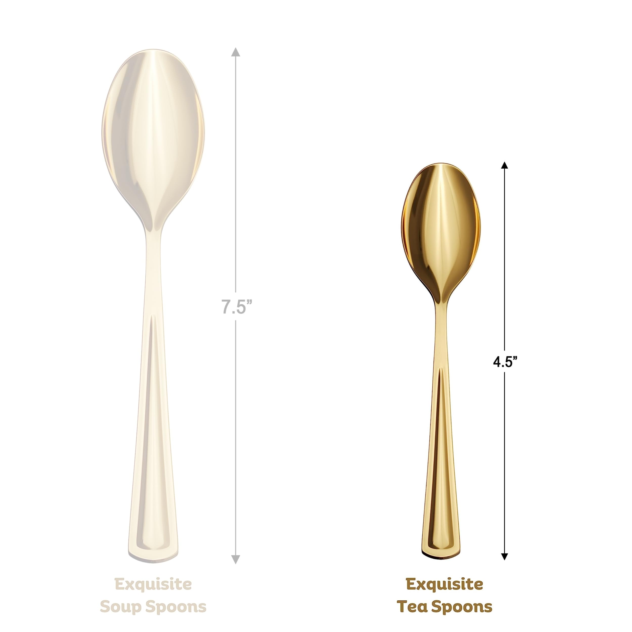 Exquisite Classic Gold Plastic Tea Spoons | 20 Count