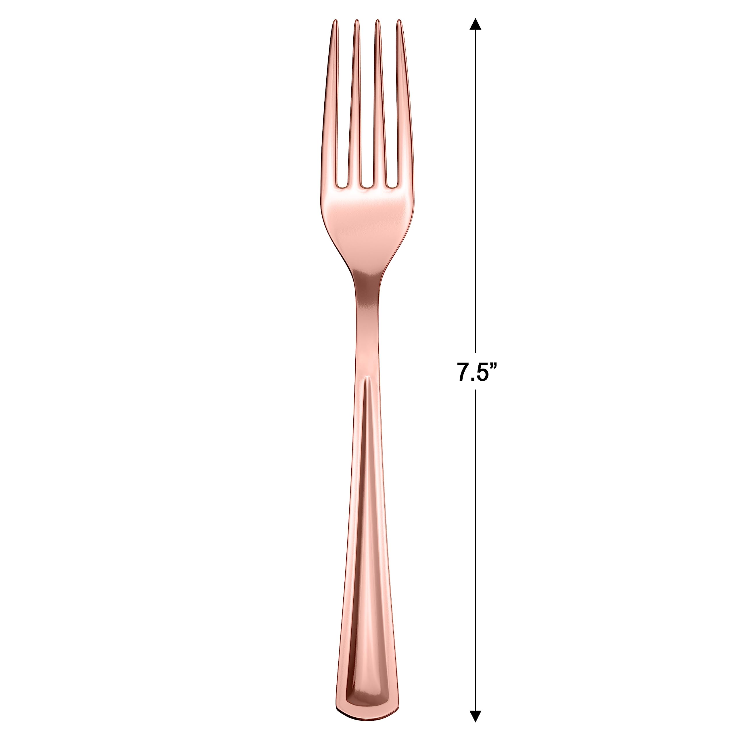 Exquisite Classic Rose Gold Plastic Forks | 20 Count