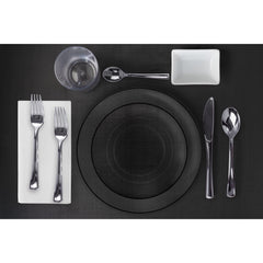 Disposable Clear And Black Rimmed Dinnerware Set