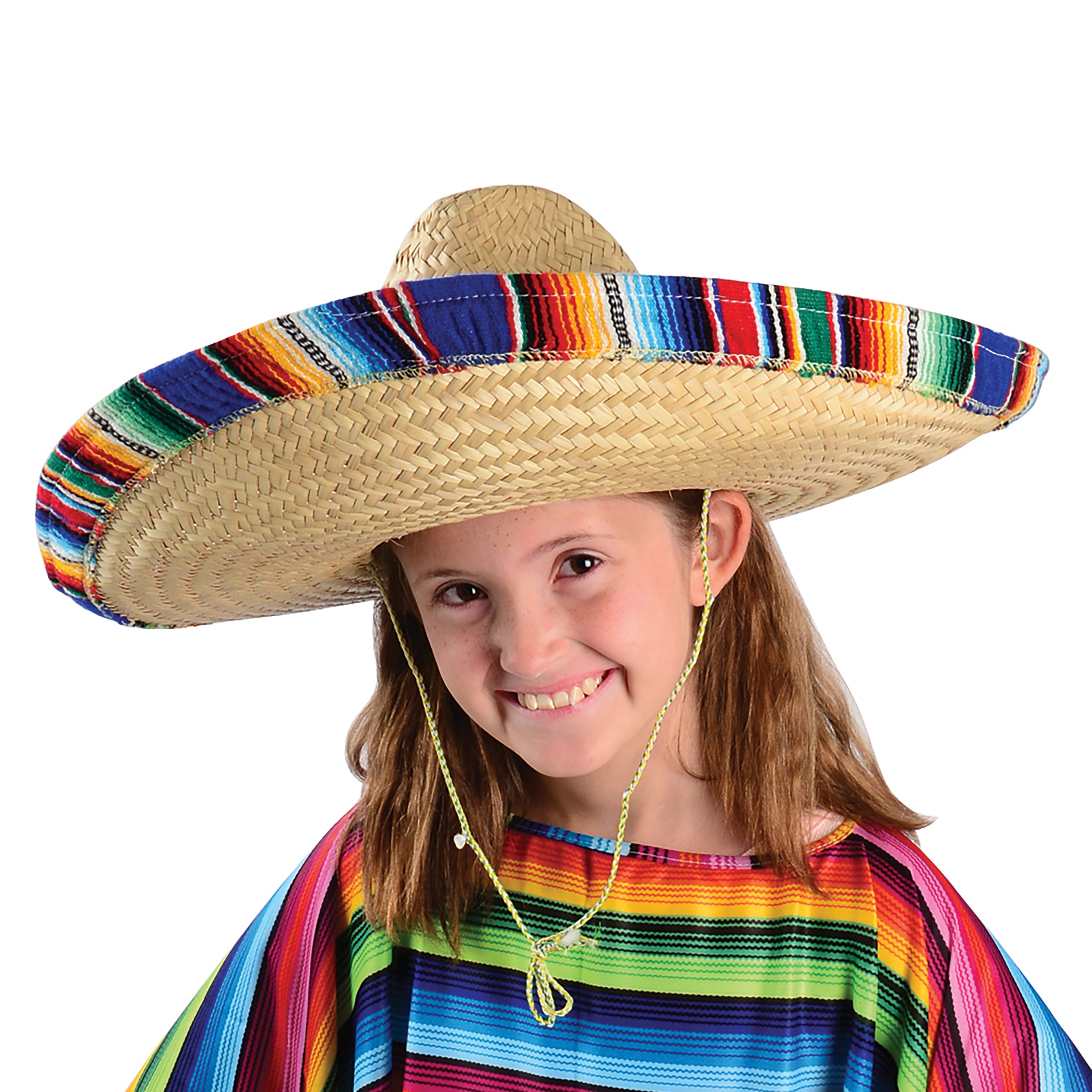 Mexicaanse Sombrero rode en blauwe randvolwassene Mexicaanse Sombrero rode en blauwe randvolwassene