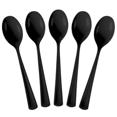 Heavy Duty Black Plastic Spoons | 50 Count