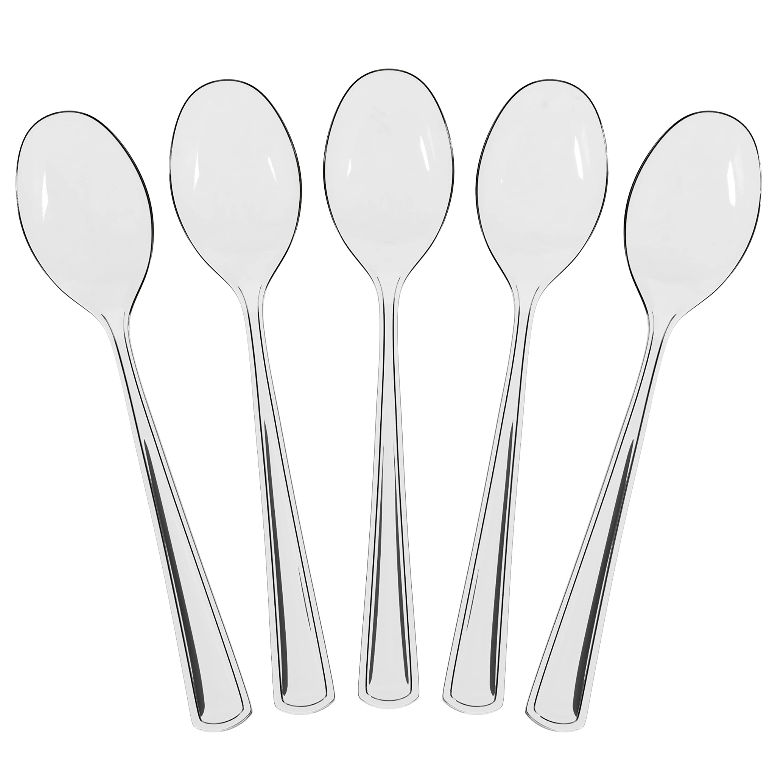 Heavy Duty Clear Plastic Spoons | 50 Count