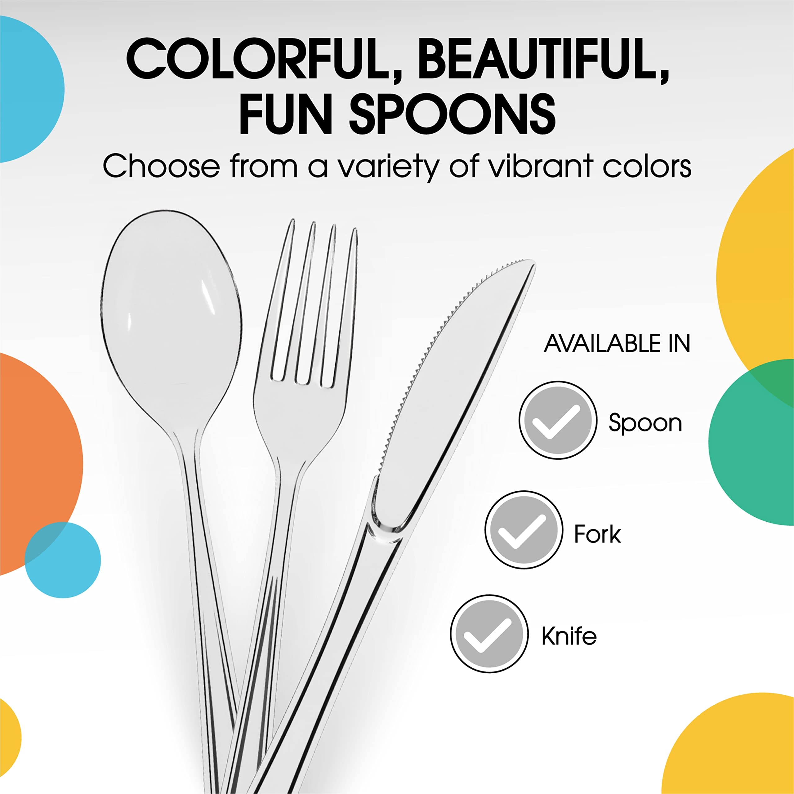 Clear Plastic Spoons 50 Count